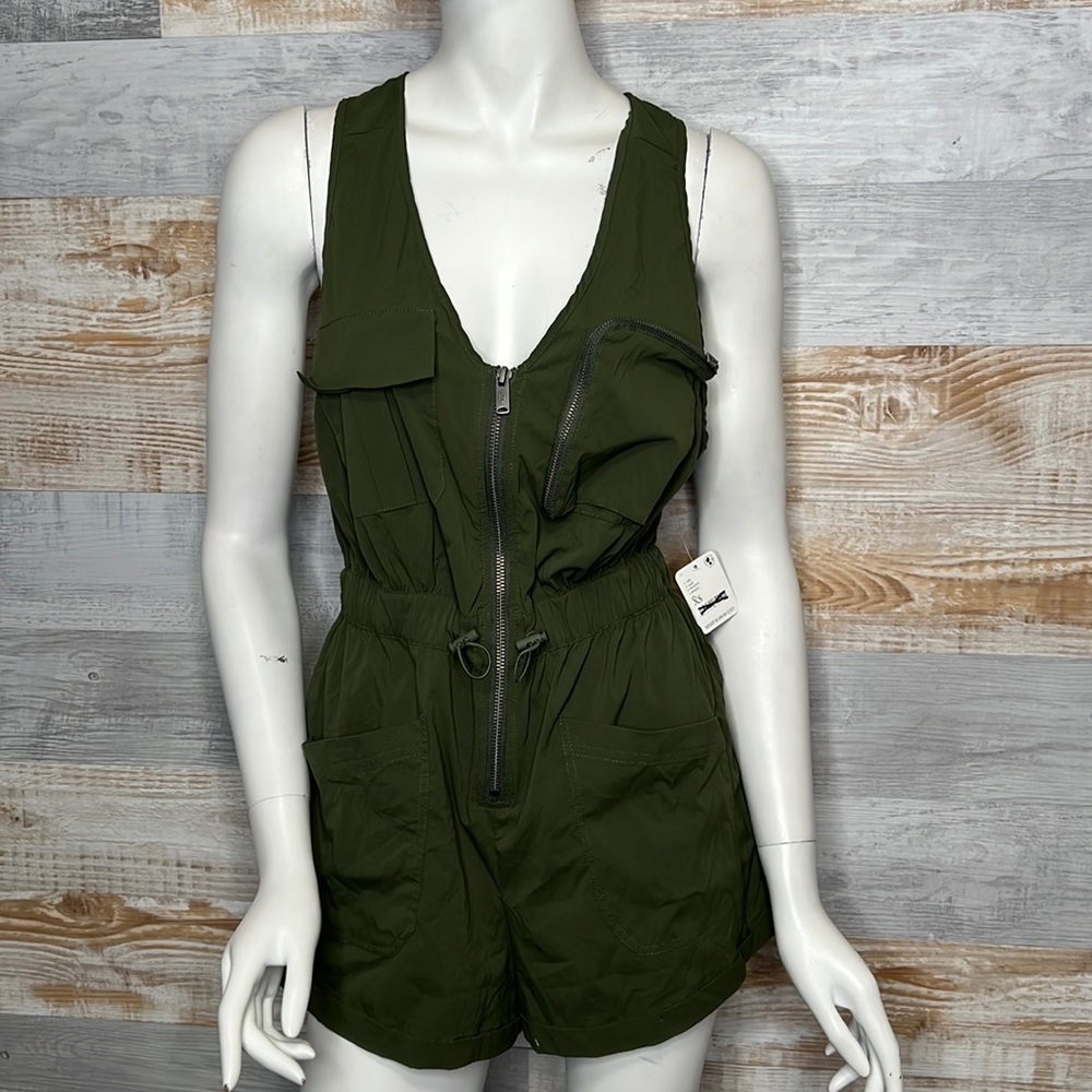 Free People Movement Back on Trek Romper hunter green size XS